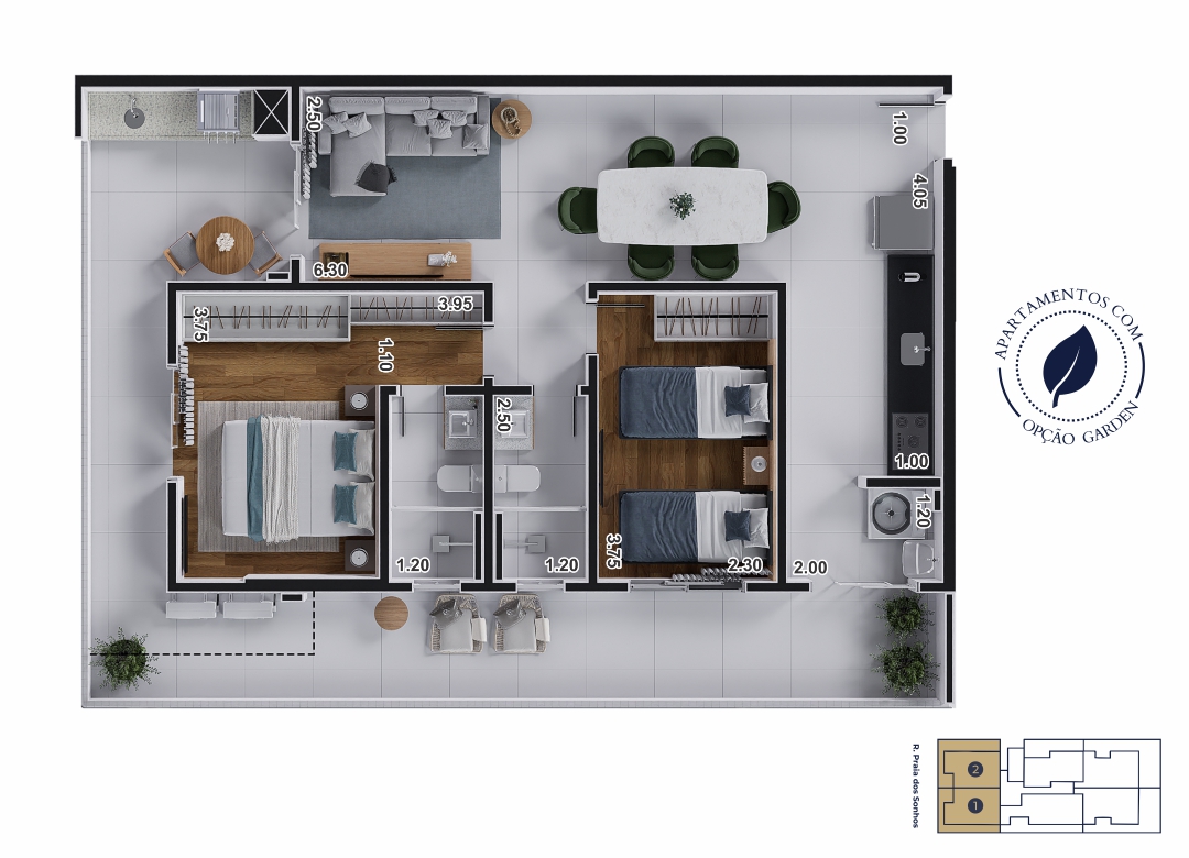 Apartamentos Garden 11 e 12 Residencial Azure